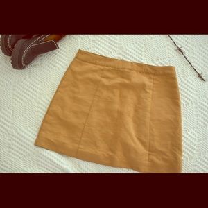 Brown Suede Zip Up Skirt